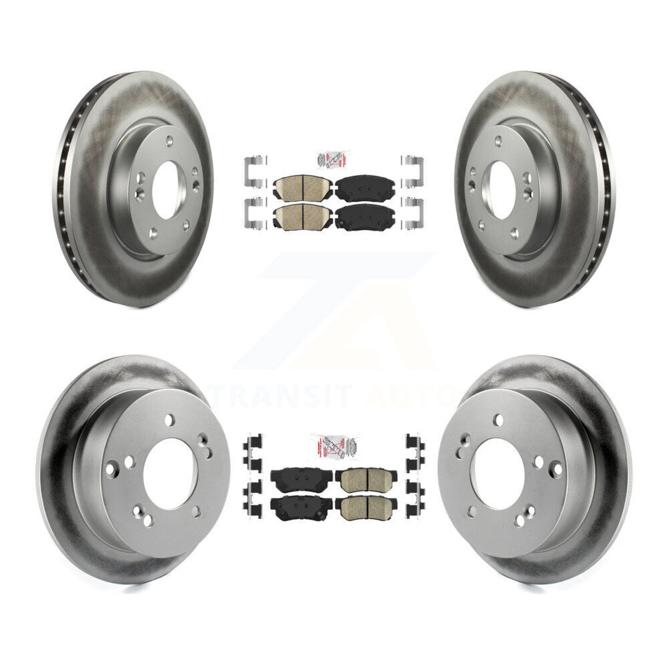 Front Rear Ceramic Pads And Coated Disc Brake Rotors Kit For Hyundai Sonata 2.4L KGA-104961