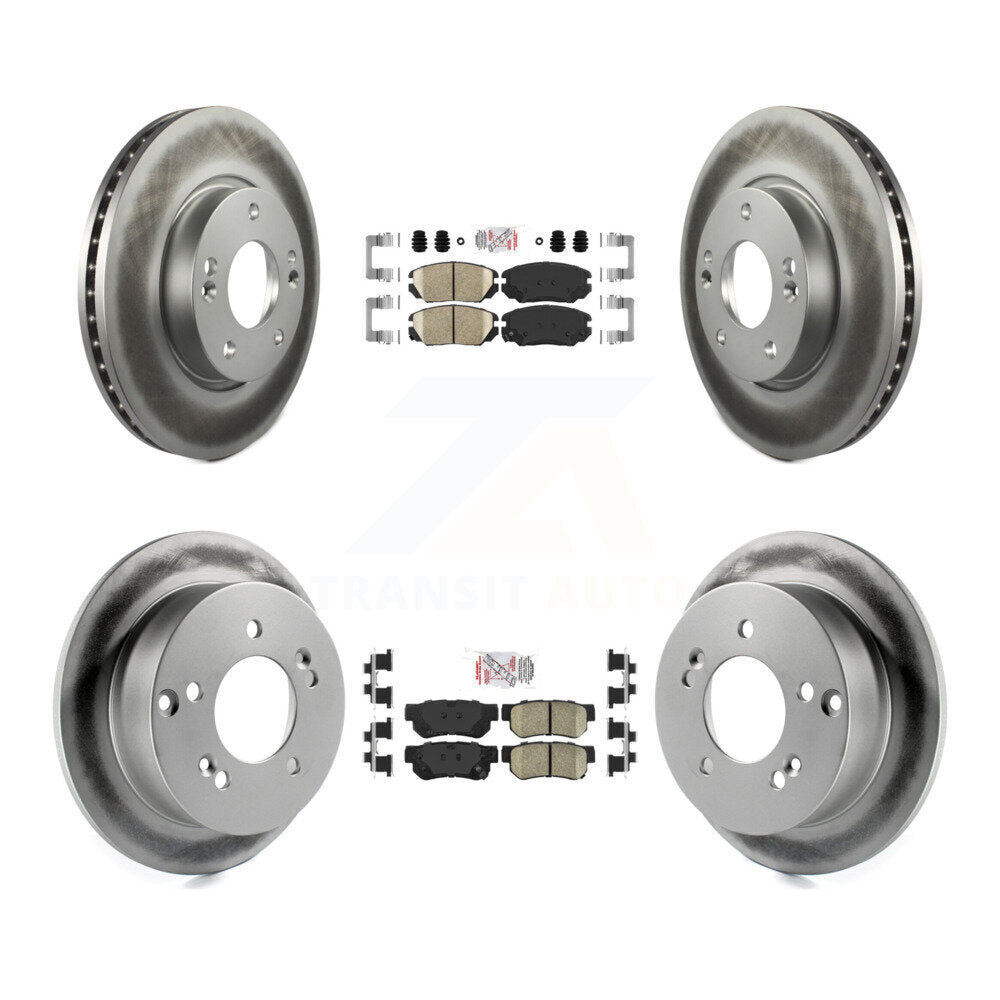 Front Rear Ceramic Pads And Coated Disc Brake Rotors Kit For Hyundai Sonata 2.4L KGA-104962