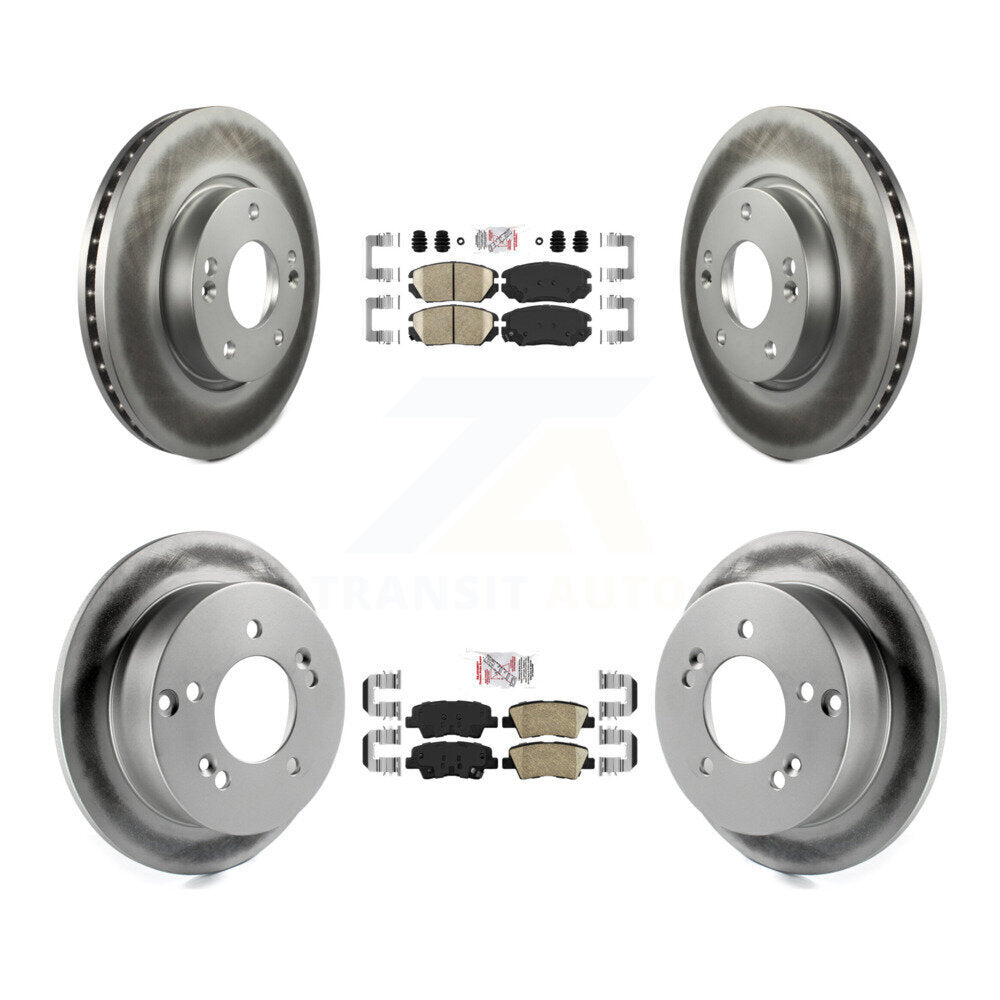 Front Rear Ceramic Pads And Coated Disc Brake Rotors Kit For Hyundai Sonata 2.4L KGA-104966