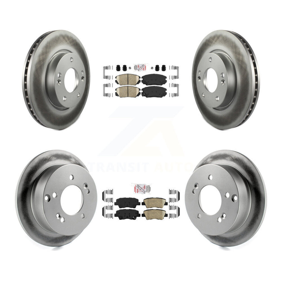 Front Rear Ceramic Pads And Coated Disc Brake Rotors Kit For Hyundai Sonata 2.4L KGA-104966