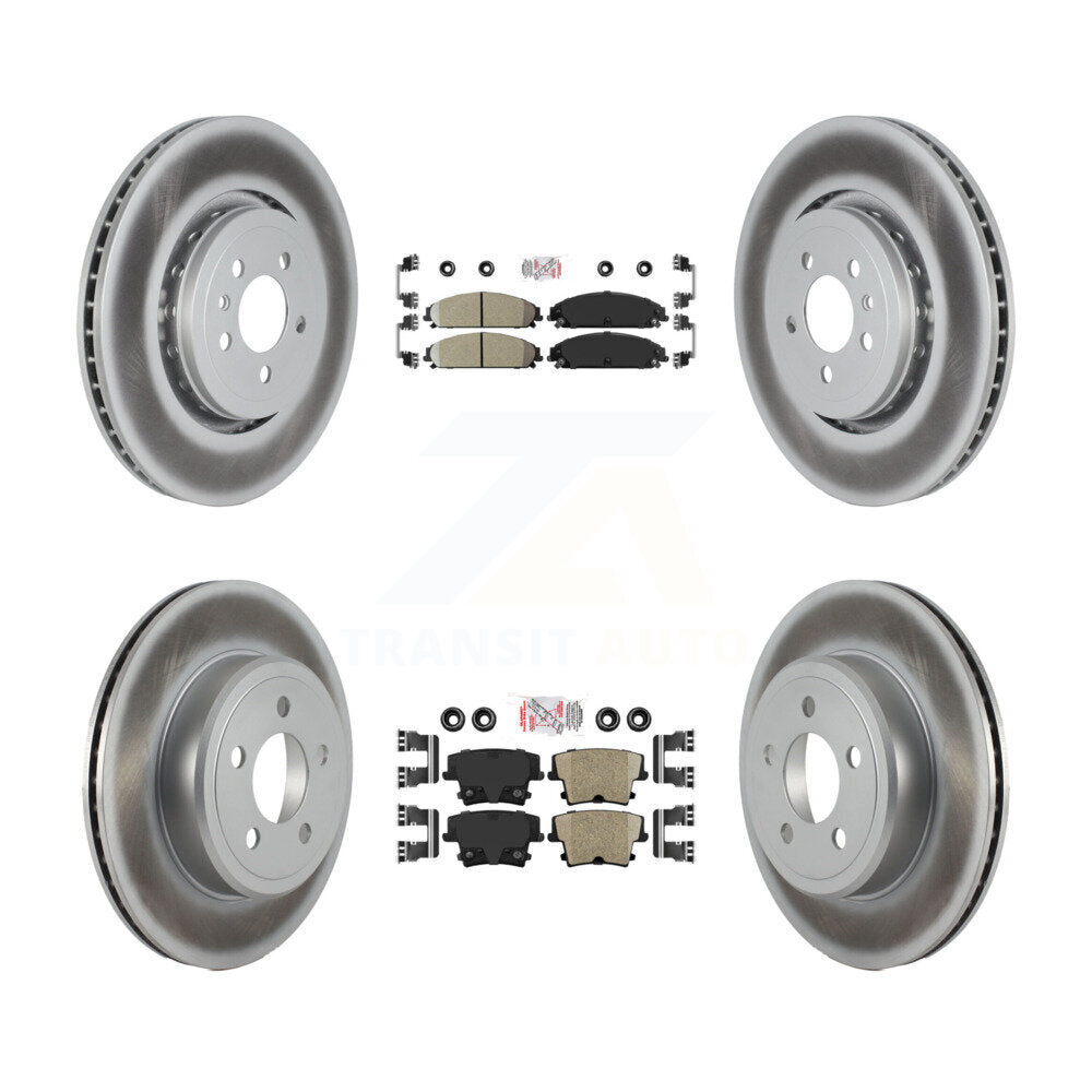Front Rear Ceramic Pads And Coated Disc Brake Rotors Kit For Dodge Charger KGA-104971