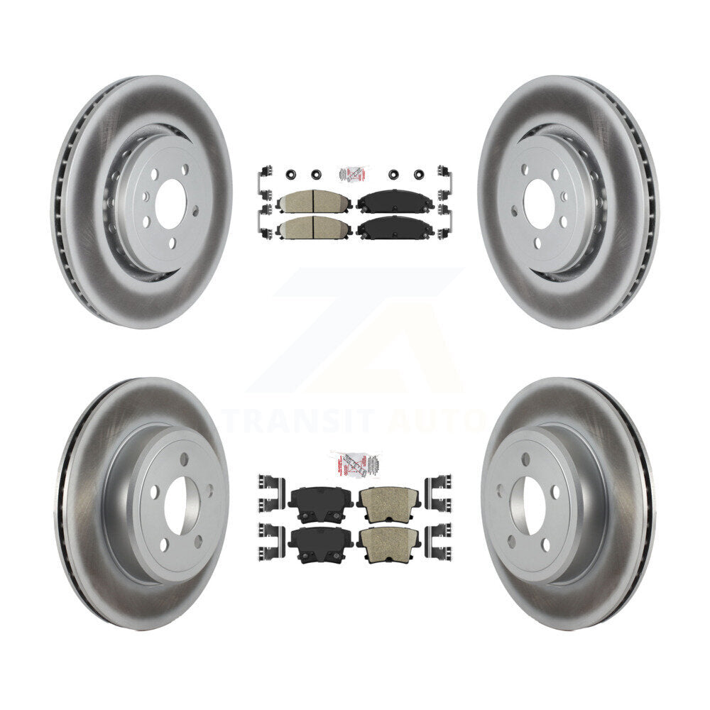 Front Rear Ceramic Pads And Coated Disc Brake Rotors Kit For Dodge Charger KGA-104975