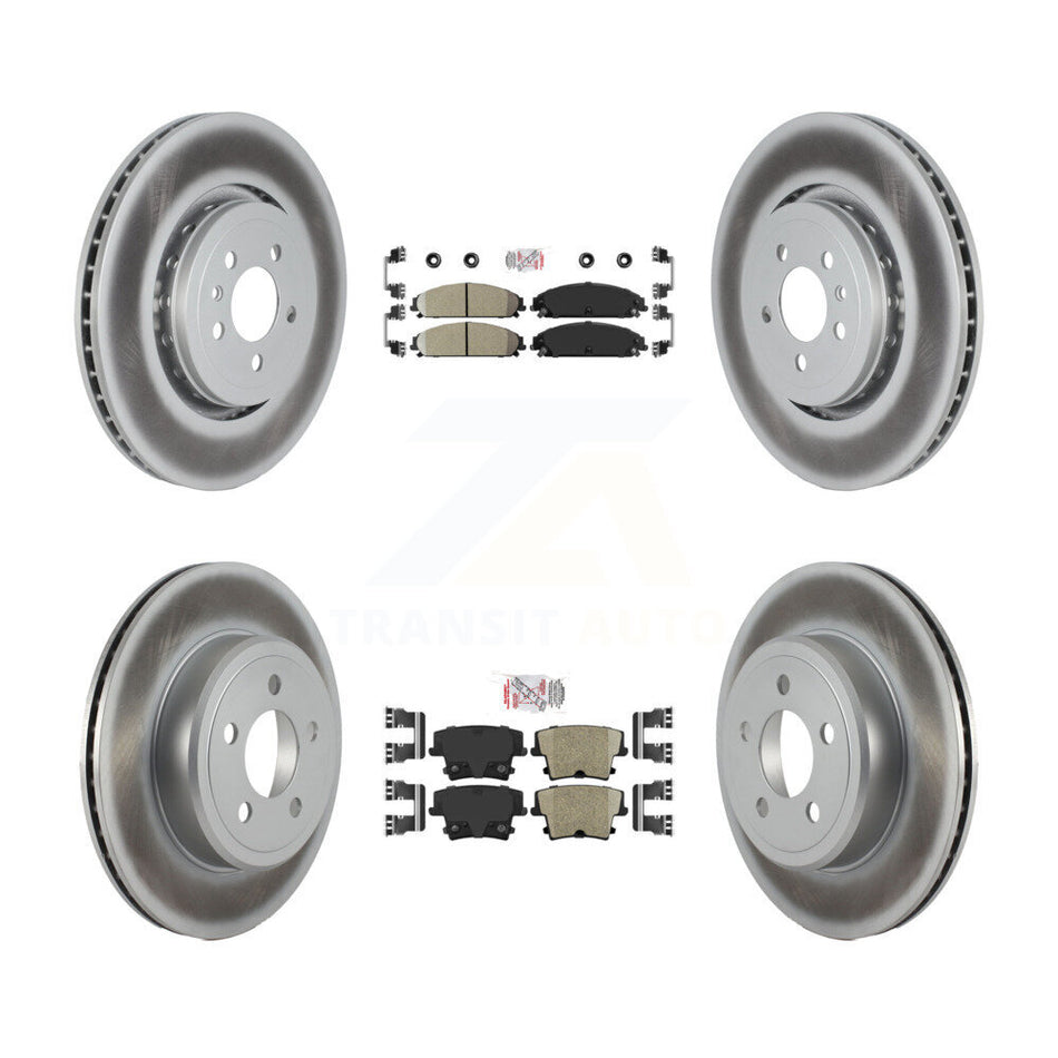 Front Rear Ceramic Pads And Coated Disc Brake Rotors Kit For Dodge Charger KGA-104975