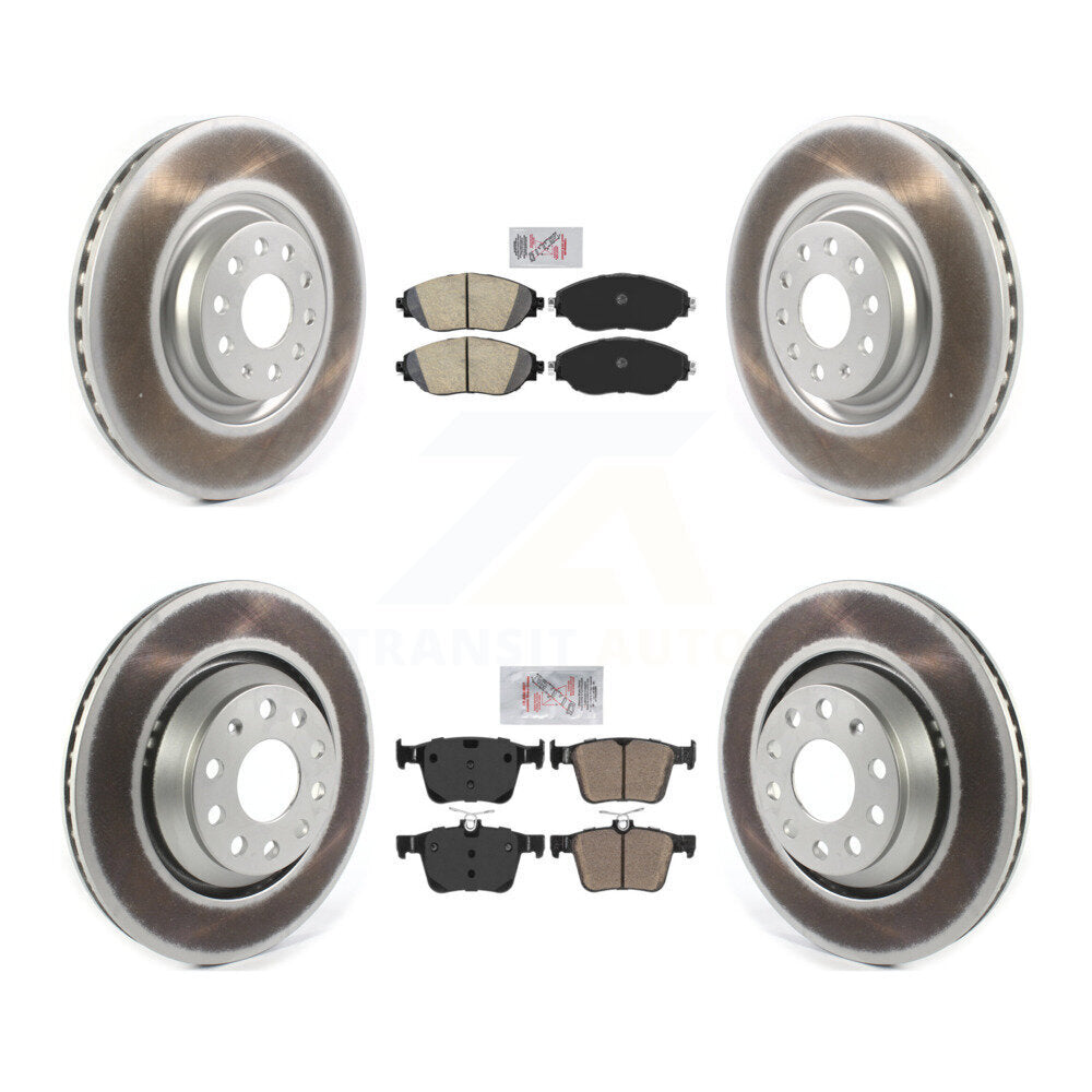 Front Rear Ceramic Pads And Coated Disc Brake Rotors Kit For 2017-2019 Volkswagen Golf R KGA-104985