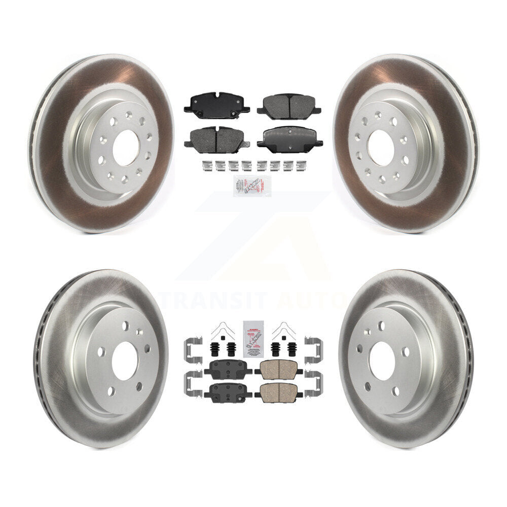 Front Rear Ceramic Pad Coated Disc Brake Rotor Kit For 2022 Chevrolet Camaro LT with 2.0L KGA-104994