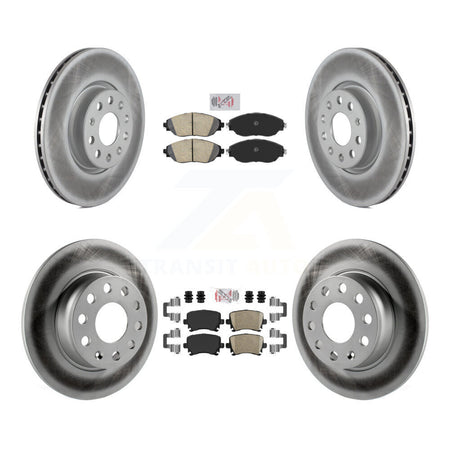 Front Rear Ceramic Pad Coated Brake Rotor Kit For Volkswagen GTI With Performance Package KGA-104999
