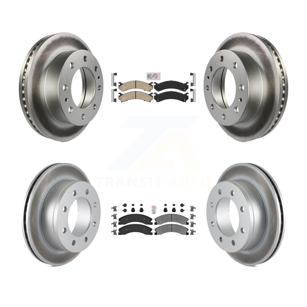 Front Ceramic Rear Semi-Metallic Pad Coat Disc Brake Rotor Kit For Chevrolet Express 4500 KGA-105006