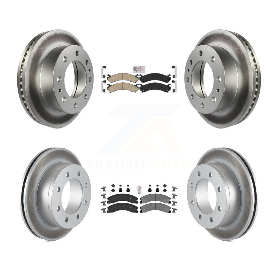 Front Ceramic Rear Semi-Metallic Pad Coat Disc Brake Rotor Kit For Chevrolet Express 4500 KGA-105006