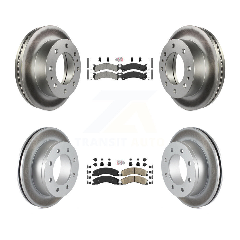 Front Semi-Metallic Rear Ceramic Pad Coat Disc Brake Rotor Kit For Chevrolet Express 4500 KGA-105007