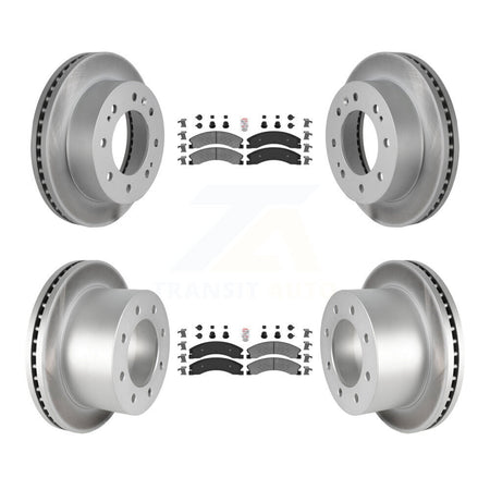 Front Rear Semi-Metallic Pad Coated Disc Brake Rotor Kit For GMC Sierra 3500 HD Chevrolet KGA-105013