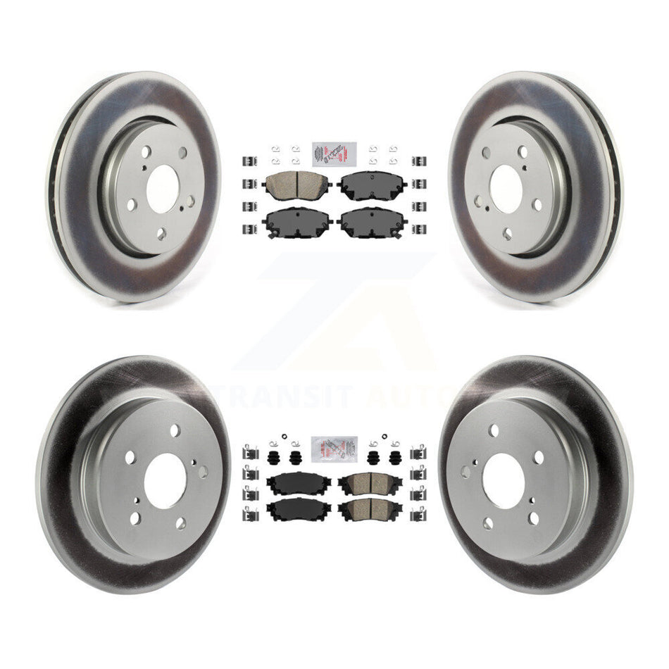Front Rear Ceramic Pads And Coated Disc Brake Rotors Kit For 2018 Toyota C-HR KGA-105018