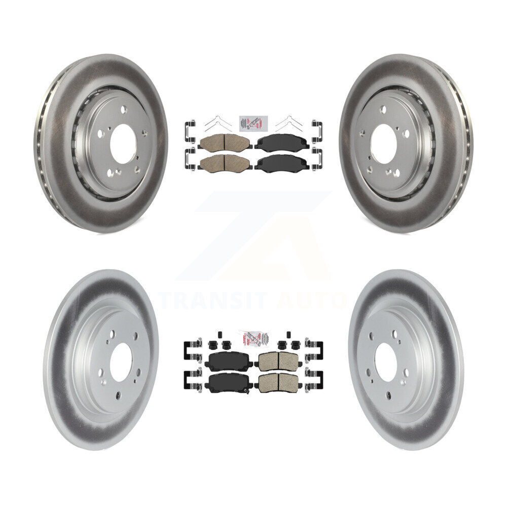 Front Rear Ceramic Pads And Coated Disc Brake Rotors Kit For 2021-2023 Honda Odyssey KGA-105023