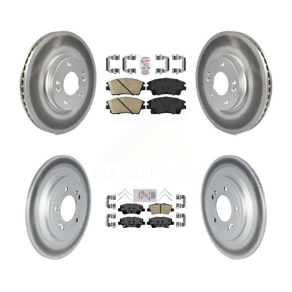 Front Rear Ceramic Pads And Coated Disc Brake Rotors Kit For Kia Sportage Hyundai Tucson KGA-105024