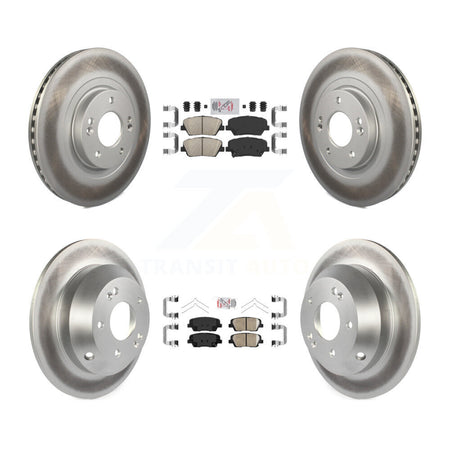 Front Rear Ceramic Pad & Coated Brake Rotor Kit For Kia Sorento With Red Painted Calipers KGA-105030