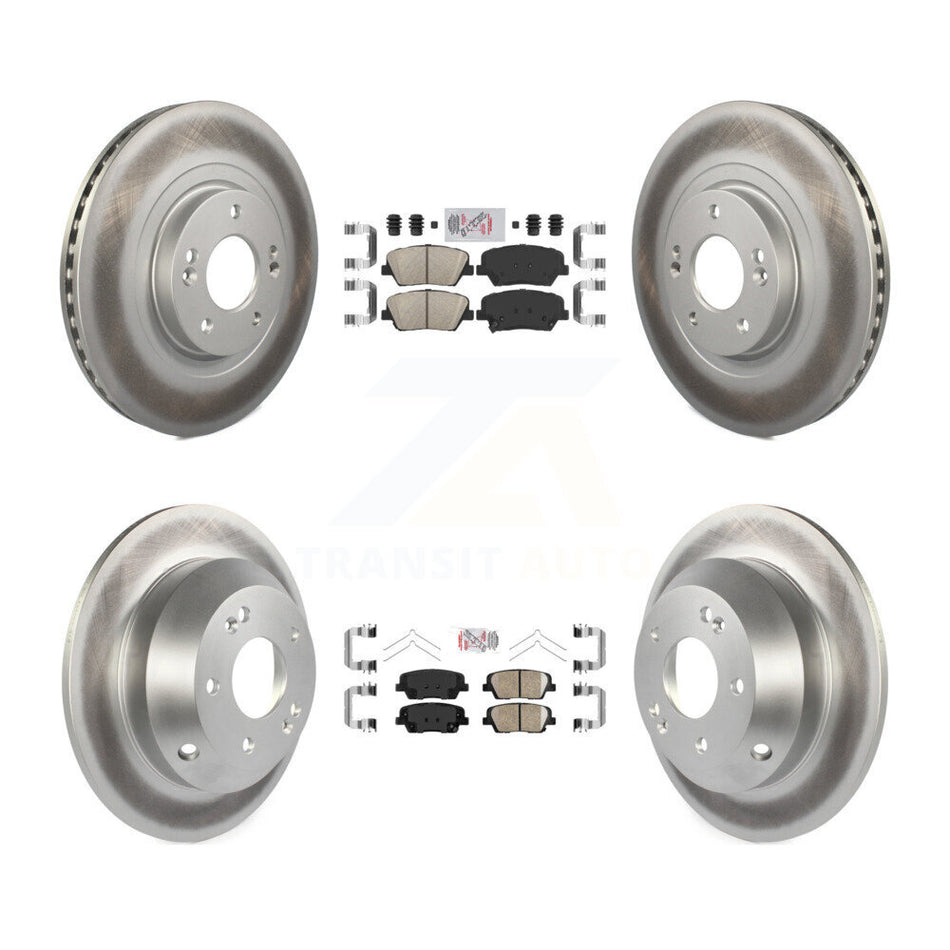 Front Rear Ceramic Pad & Coated Brake Rotor Kit For Kia Sorento With Red Painted Calipers KGA-105030