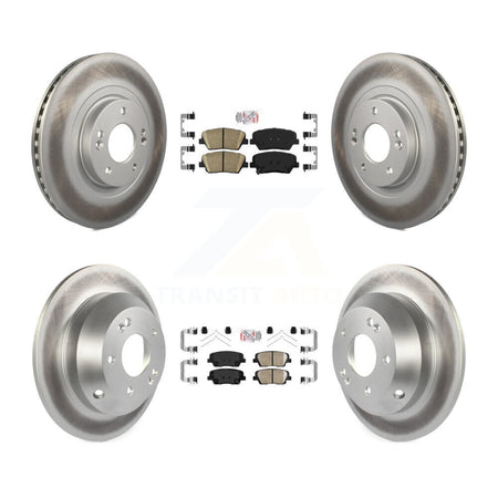 Front Rear Ceramic Pad & Coated Brake Rotor Kit For Kia Sorento With Red Painted Calipers KGA-105031