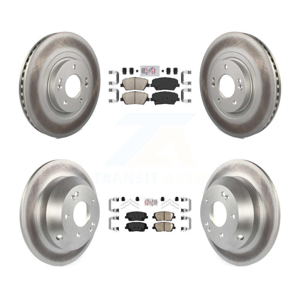 Front Rear Ceramic Pad & Coated Brake Rotor Kit For Kia Sorento With Red Painted Calipers KGA-105032