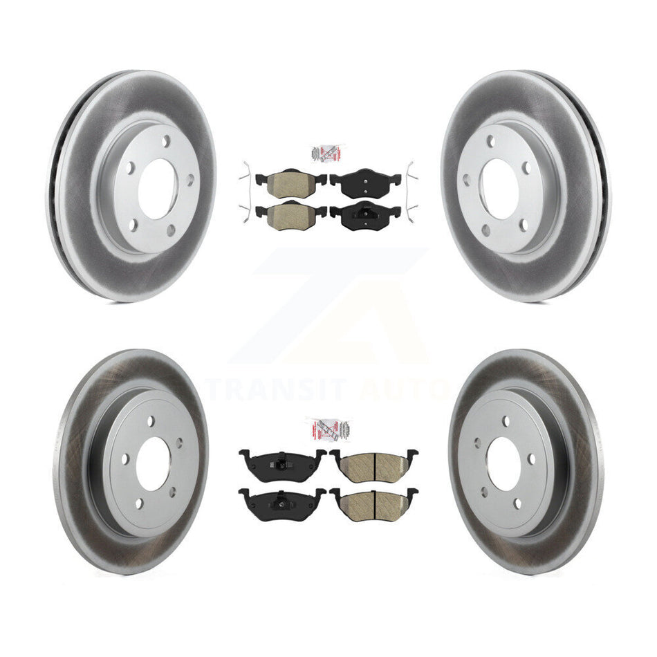 Front Rear Semi-Metallic Pad Coated Brake Rotor Kit For Ford Escape Mazda Tribute Mercury KGA-105033