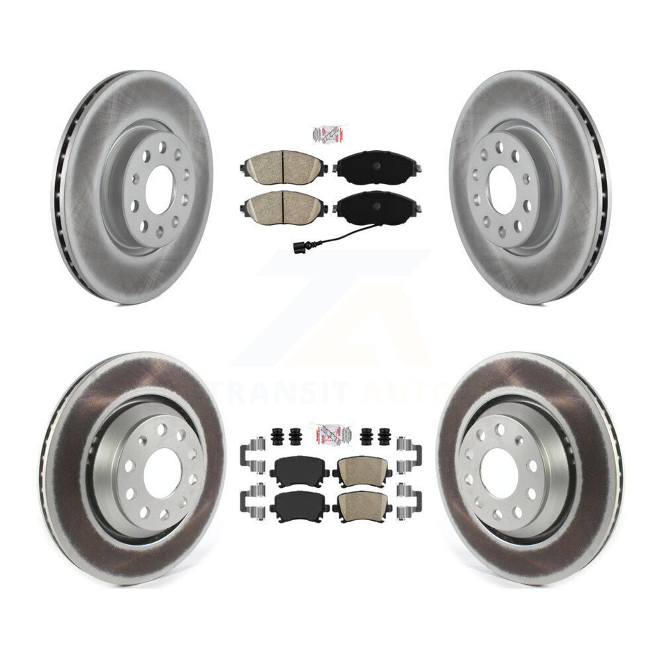 Front Rear Ceramic Pads And Coated Disc Brake Rotors Kit For 2012 Volkswagen CC 3.6L KGA-105034