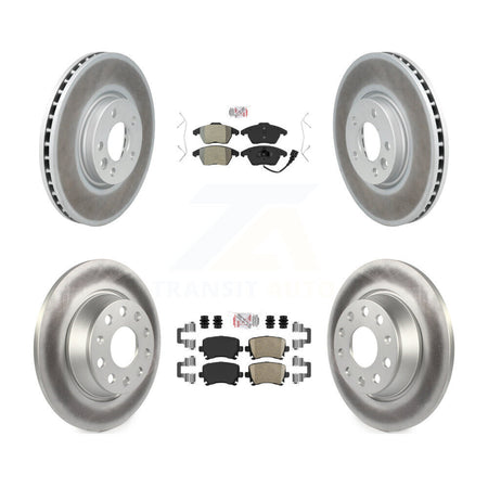 Front Semi-Metallic Rear Ceramic Pads And Coated Disc Brake Rotors Kit For Volkswagen CC KGA-105036