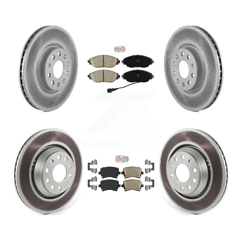 Front Rear Ceramic Pads And Coated Disc Brake Rotors Kit For 2012 Volkswagen CC 3.6L KGA-105038
