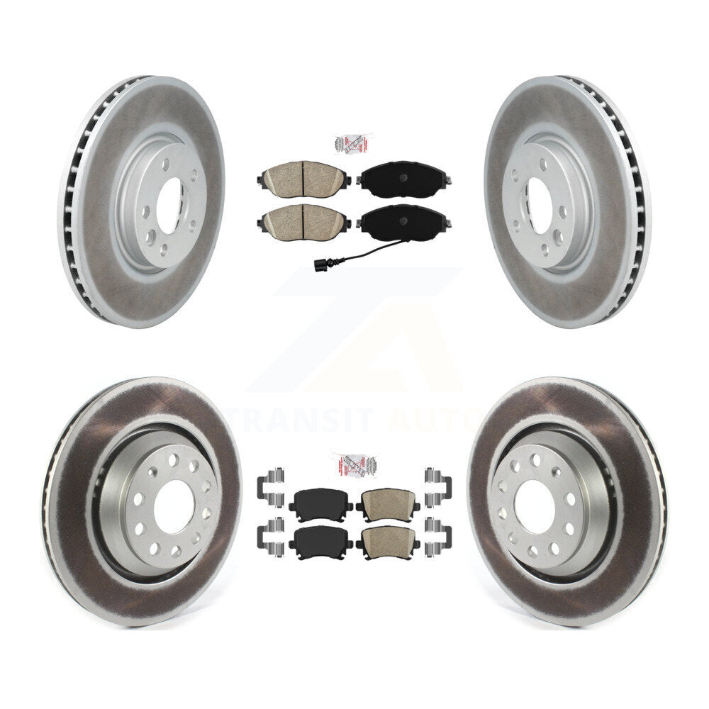 Front Rear Ceramic Pads And Coated Disc Brake Rotors Kit For Volkswagen CC KGA-105039