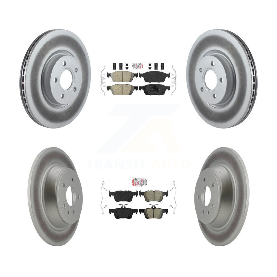 Front Ceramic Rear Semi-Metallic Pad & Coated Brake Rotor Kit For Ford Escape Lincoln MKC KGA-105051