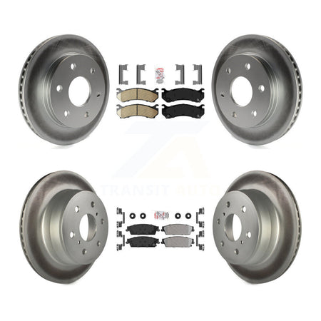 Front Ceramic Rear Semi-Metallic Pad Coated Brake Rotors Kit For Chevrolet Silverado 1500 KGA-105055