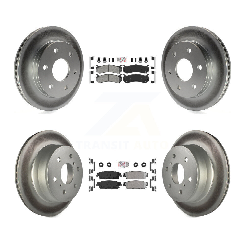 Front Rear Semi-Metallic Pad And Coated Disc Brake Rotor Kit For Chevrolet Silverado 1500 KGA-105056