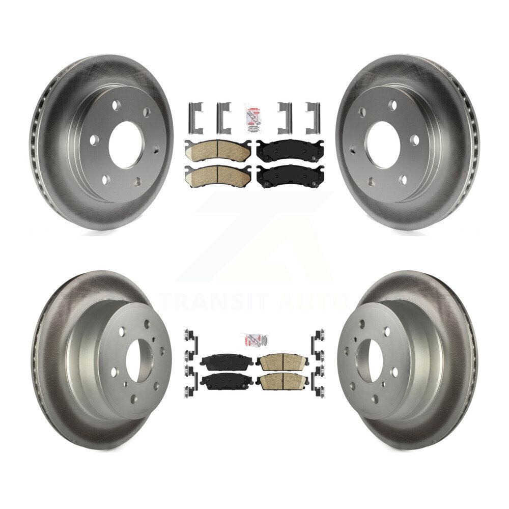 Front Rear Ceramic Pad Coat Brake Rotor Kit For Chevrolet Silverado 1500 Disc rear brakes KGA-105057
