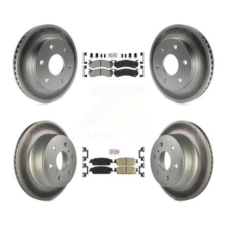 Front Semi-Metallic Rear Ceramic Pad Coated Brake Rotors Kit For Chevrolet Silverado 1500 KGA-105058