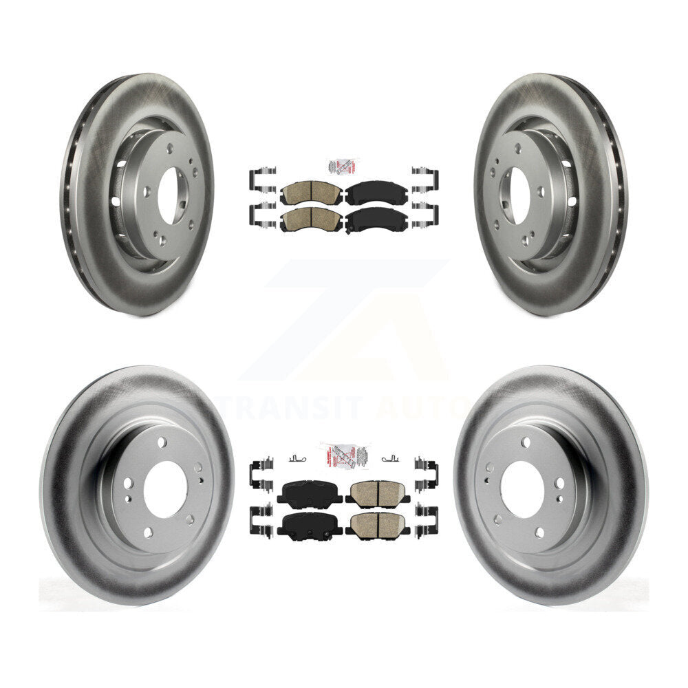 Front Rear Ceramic Pads And Coated Disc Brake Rotors Kit For Mitsubishi Outlander PHEV KGA-105060