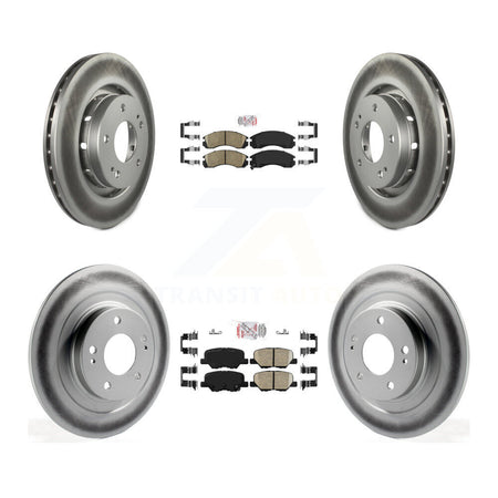 Front Rear Ceramic Pads And Coated Disc Brake Rotors Kit For Mitsubishi Outlander PHEV KGA-105060
