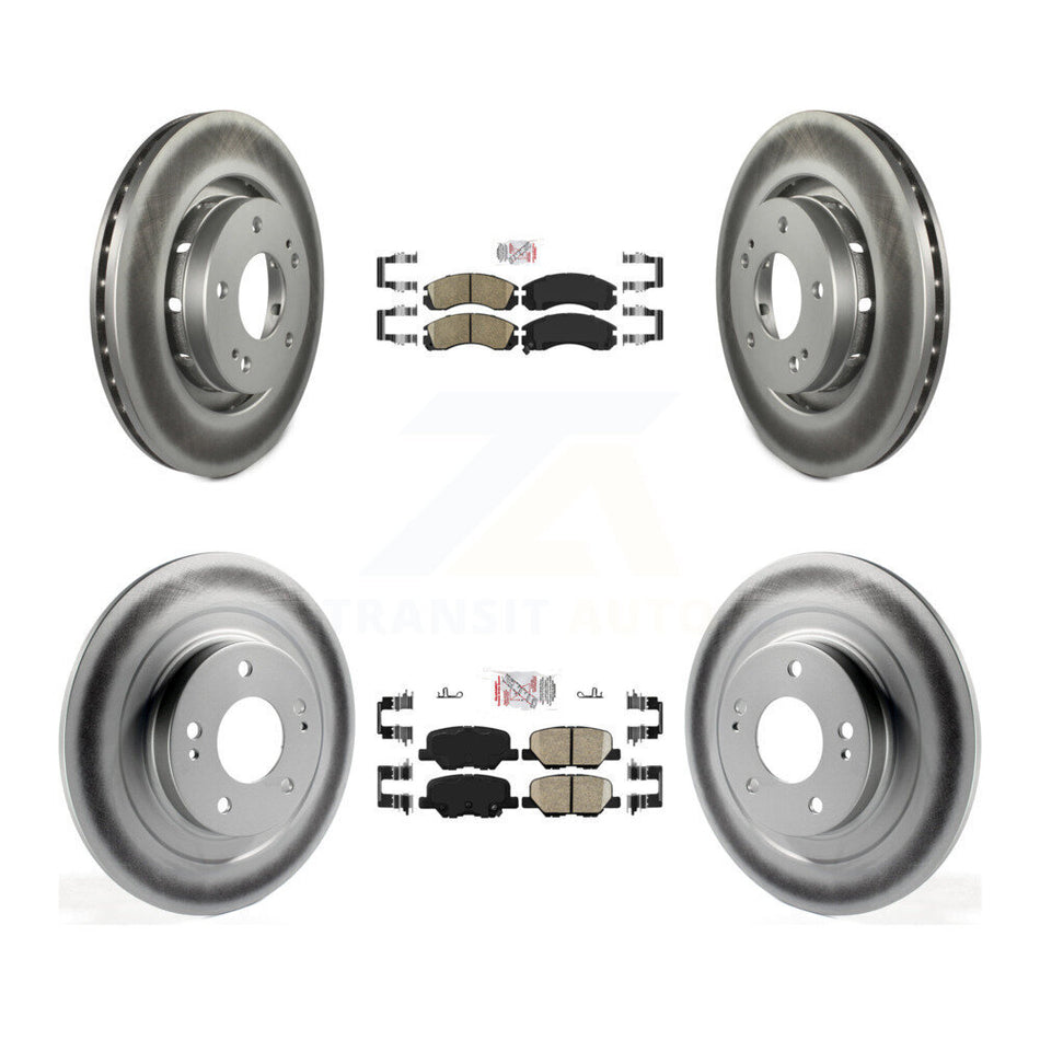 Front Rear Ceramic Pads And Coated Disc Brake Rotors Kit For Mitsubishi Outlander PHEV KGA-105060