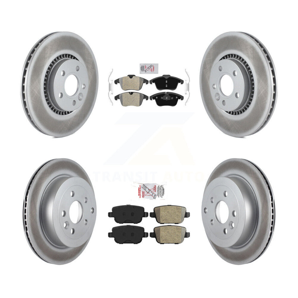 Front Rear Semi-Metallic Pad And Coated Disc Brake Rotor Kit For 2008-2011 Land Rover LR2 KGA-105063