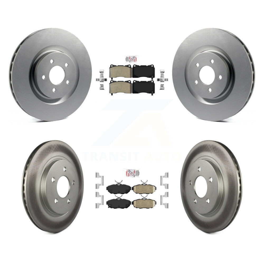 Front Semi-Metallic Rear Ceramic Pads And Coated Disc Brake Rotors Kit For Ford Mustang KGA-105064
