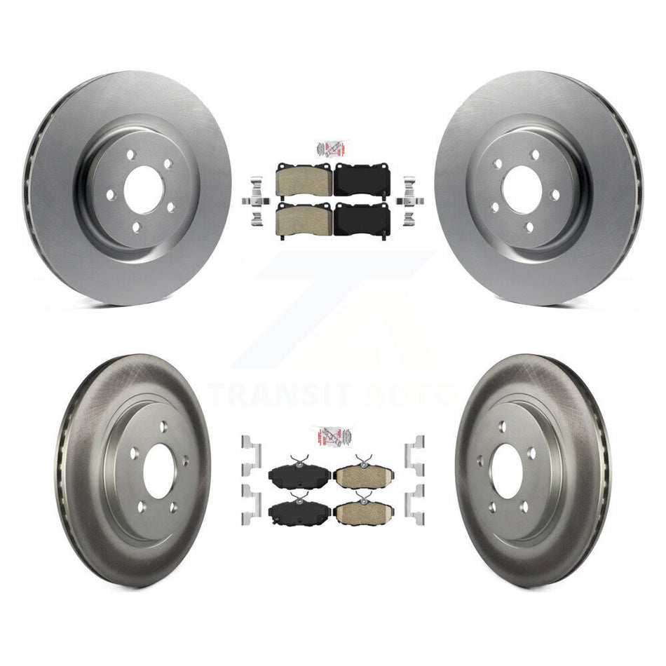 Front Semi-Metallic Rear Ceramic Pads And Coated Disc Brake Rotors Kit For Ford Mustang KGA-105064