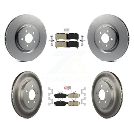 Front Semi-Metallic Rear Ceramic Pads And Coated Disc Brake Rotors Kit For Ford Mustang KGA-105065