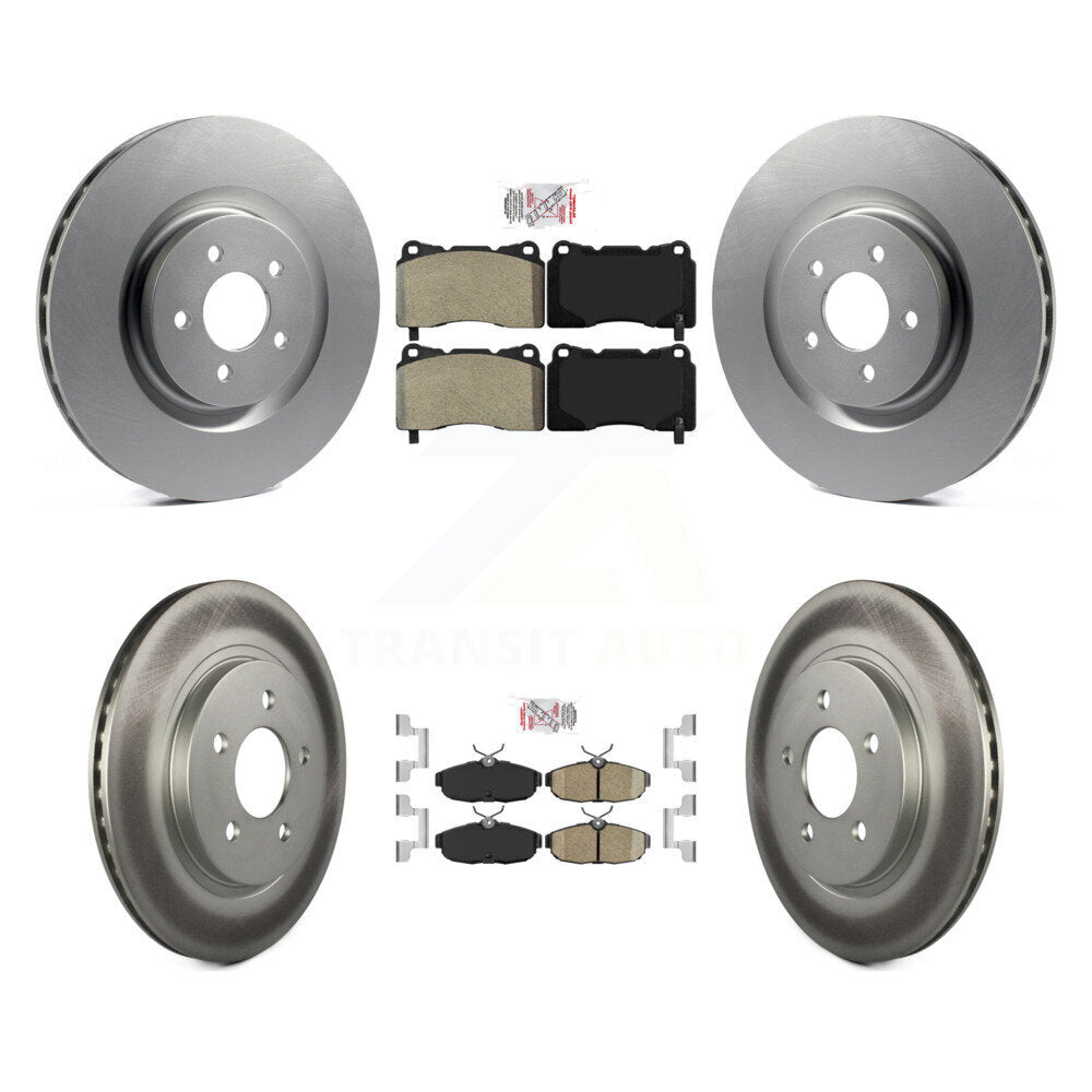 Front Semi-Metallic Rear Ceramic Pads And Coated Disc Brake Rotors Kit For Ford Mustang KGA-105067