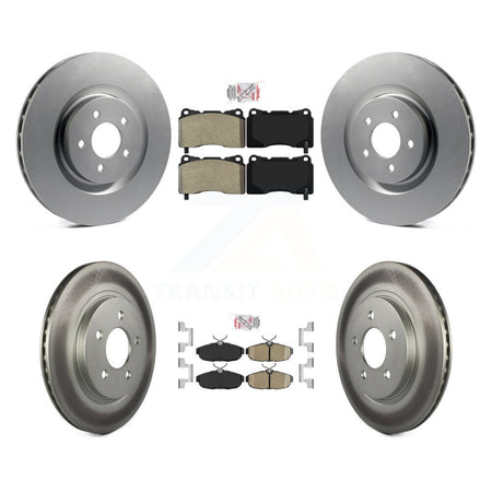 Front Semi-Metallic Rear Ceramic Pads And Coated Disc Brake Rotors Kit For Ford Mustang KGA-105067