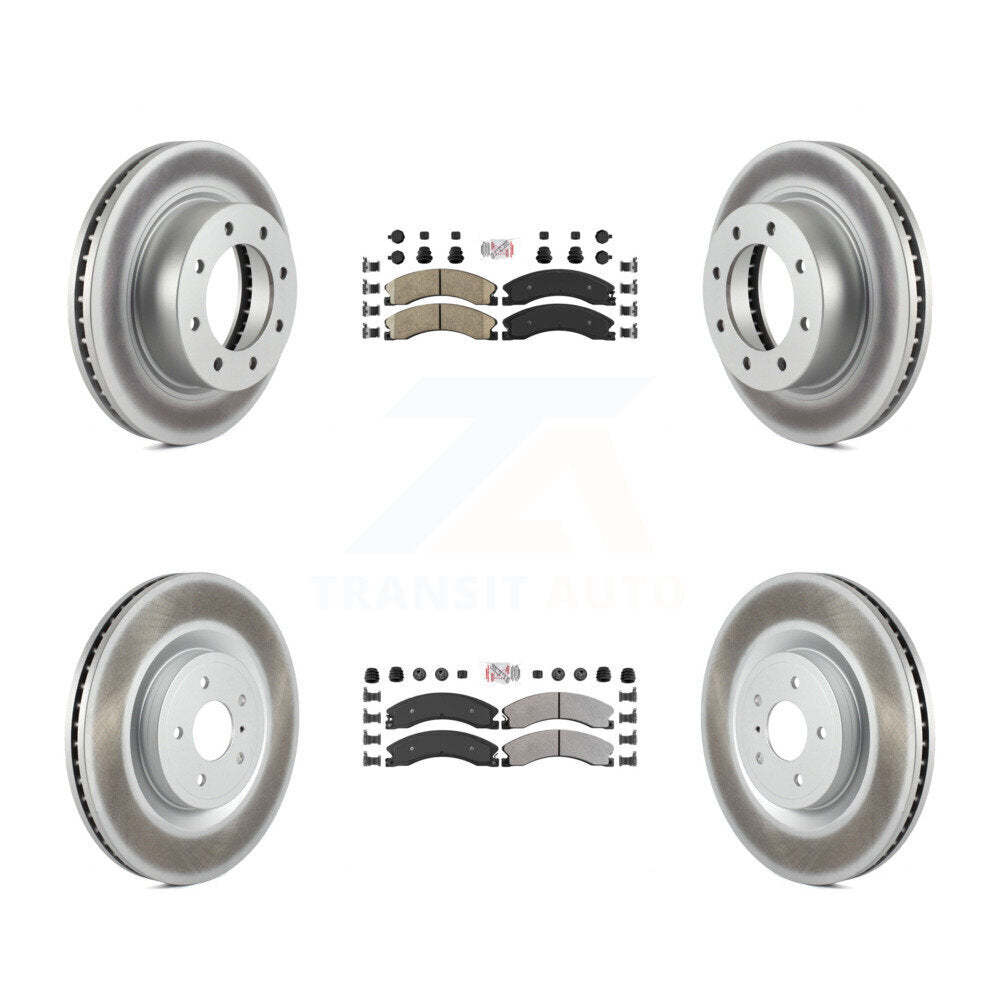Front Ceramic Rear Semi-Metallic Pad Coat Brake Rotor Kit For Nissan NV2500 NV3500 NV1500 KGA-105070