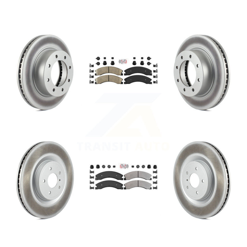Front Ceramic Rear Semi-Metallic Pad Coat Brake Rotor Kit For Nissan NV2500 NV3500 NV1500 KGA-105070