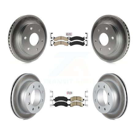 Front Rear Ceramic Pad & Coated Brake Rotor Kit For 2006 GMC Savana 2500 With 7300 Lb GVW KGA-105075