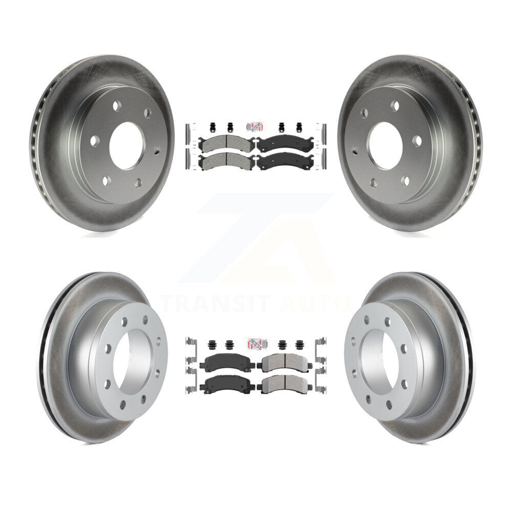 Front Rear Semi-Metallic Pad Coat Brake Rotor Kit For 06 GMC Savana 2500 With 7300 Lb GVW KGA-105078