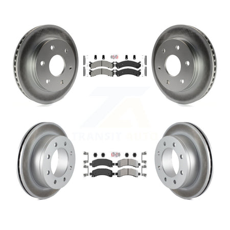 Front Rear Semi-Metallic Pad Coat Brake Rotor Kit For 06 GMC Savana 2500 With 7300 Lb GVW KGA-105078