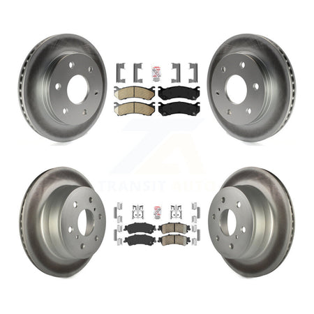 Front Rear Ceramic Pads And Coated Disc Brake Rotors Kit For GMC Sierra 1500 Classic KGA-105083