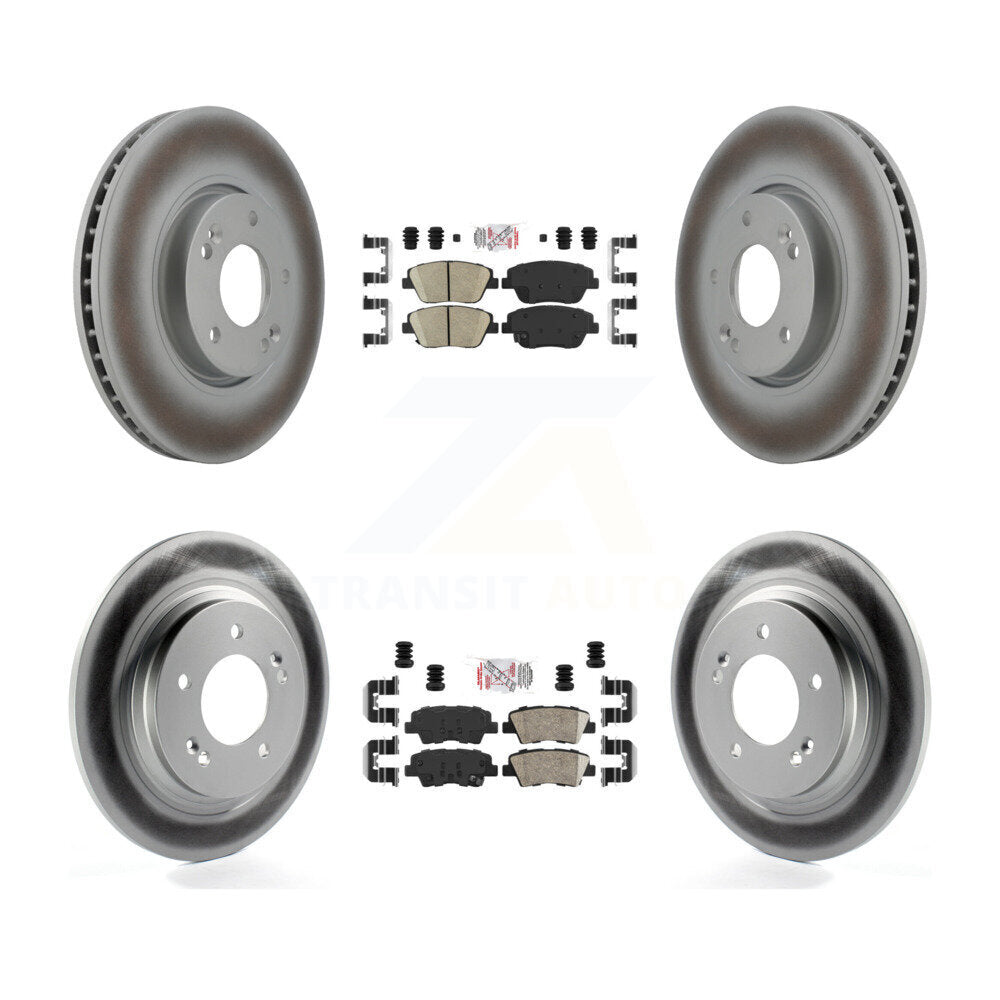 Front Rear Ceramic Pads And Coated Disc Brake Rotors Kit For Hyundai Sonata KGA-105100