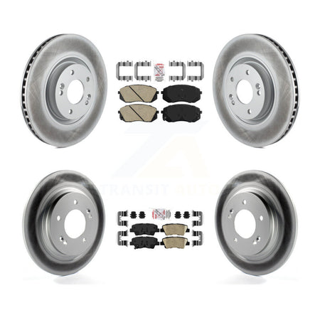 Front Rear Ceramic Pads And Coated Disc Brake Rotors Kit For Hyundai Sonata Kia Cadenza KGA-105101
