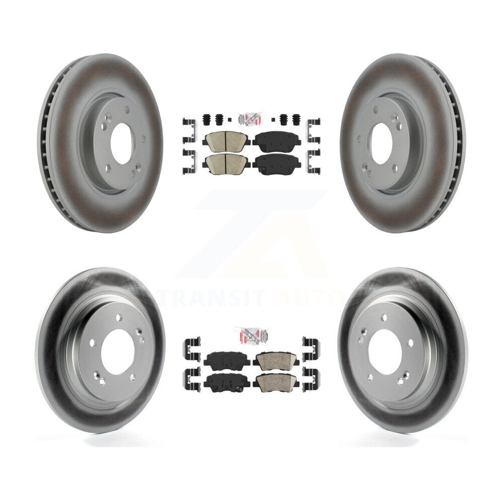 Front Rear Ceramic Pads And Coated Disc Brake Rotors Kit For Hyundai Sonata KGA-105103