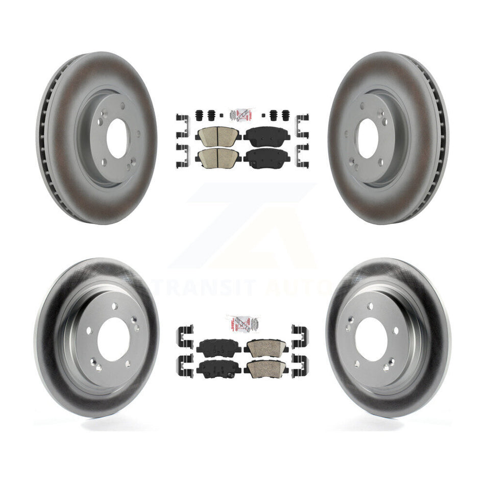 Front Rear Ceramic Pads And Coated Disc Brake Rotors Kit For Hyundai Sonata KGA-105103